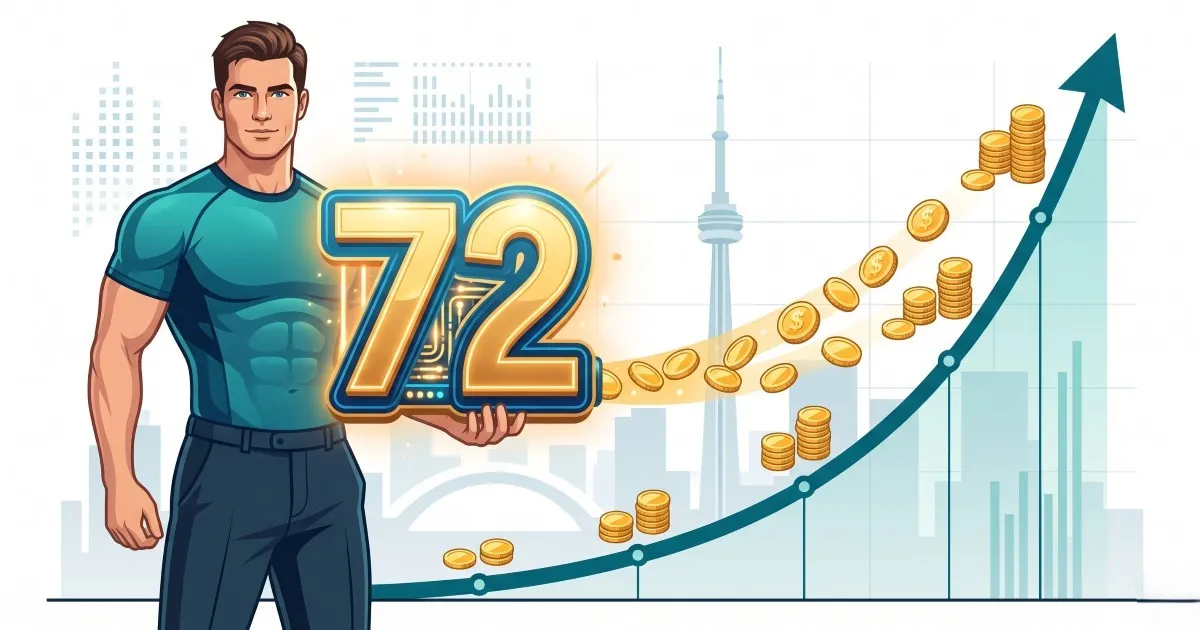 Rule of 72 calculator with monthly contributions showing how recurring investments change doubling time